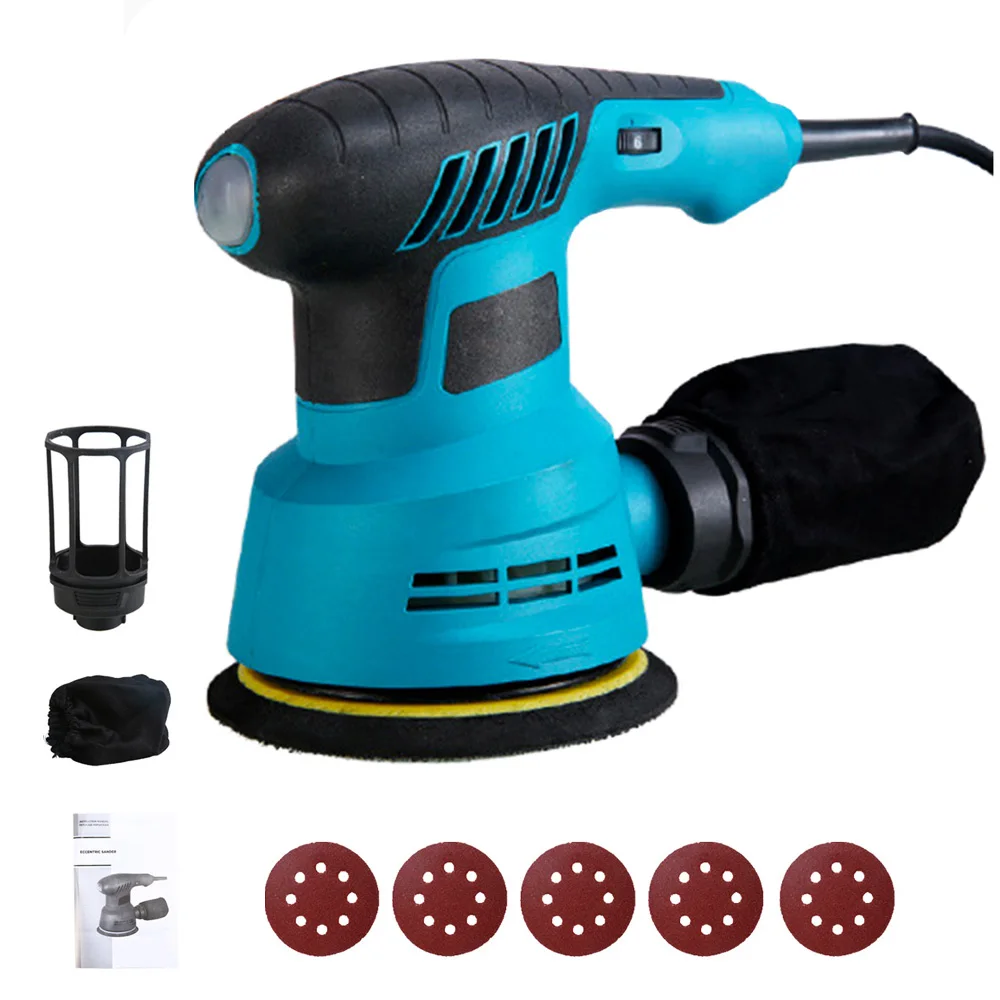 

110v/220v Random Orbit Sander, 125mm 6 Variable Speeds Electric Sander Wood Grinder Polishing Woodworking Sanding Machine