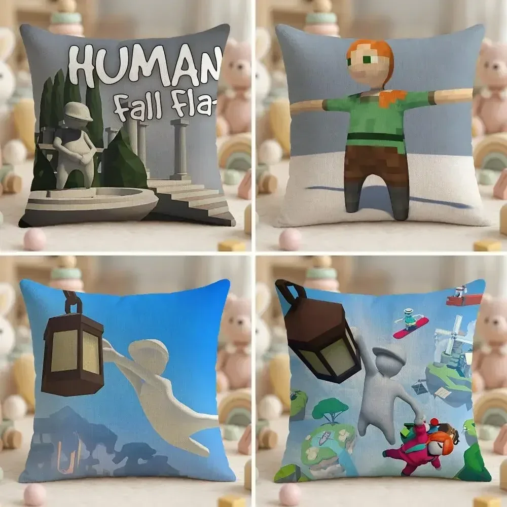 Popular Game H-Human Fall FlatS Cushion Cover Ultra Soft Throw Pillow Cover Skin Friendly for Sofa Bed Home Decor Gift