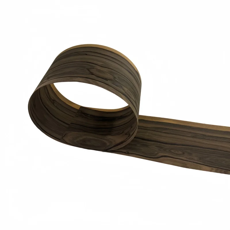 2Pcs 0.5mm thick natural black persimmon wood veneer sheet for DIY furniture veneering, size 110x19cm.