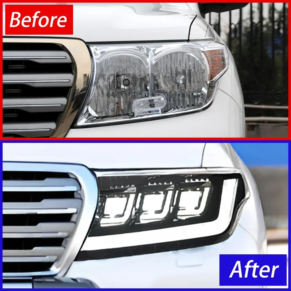 Car Front Lamps for To-yota Land Cruiser Lc200 2008-2015 Auto Headlights Assembly Upgrade Led Projector Lens Hot Sale