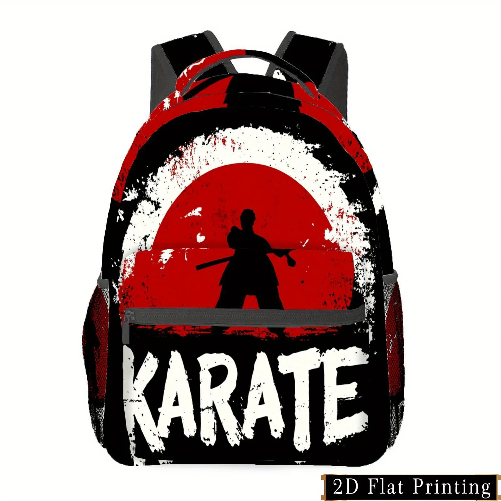 1pc Red Printed Hand-Wash Zipper Backpack Stylish Multi-Purpose Design with Shoulder and Waist Protection Large Capacity