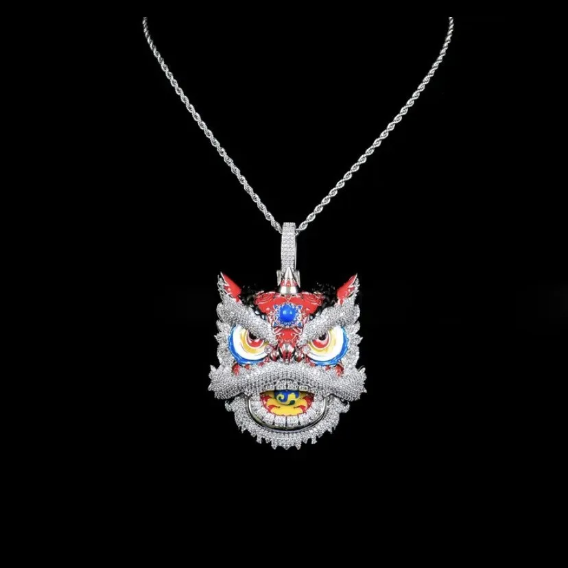 

Tiktok Nightlight Rising Pendant Hip Hop Fashion National Style Handmade China-Chic Tiger Lion Necklace Unisex Charm