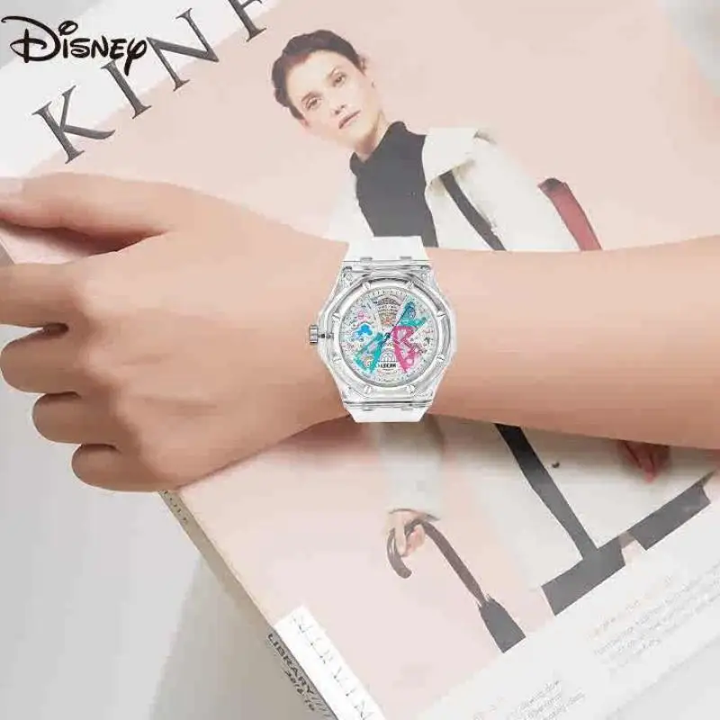 Disney For Women Watches Mickey Mouse 100th Anniversary Edition Casual Cartoon Japan Quartz Wristwatch Girl Student Date Relogio