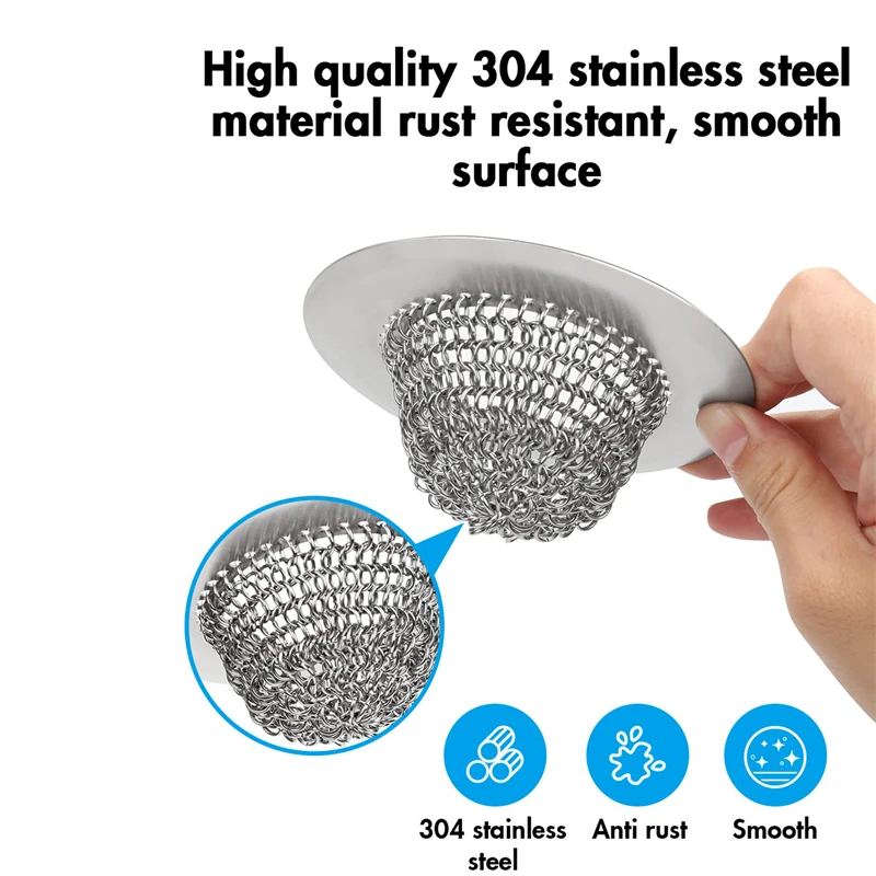 Stainless Steel Sink Strainer Pool Bathtub Hair Catcher Stopper Waste Filter Plug Floor Drain Kitchen Bathroom Accessories Tools