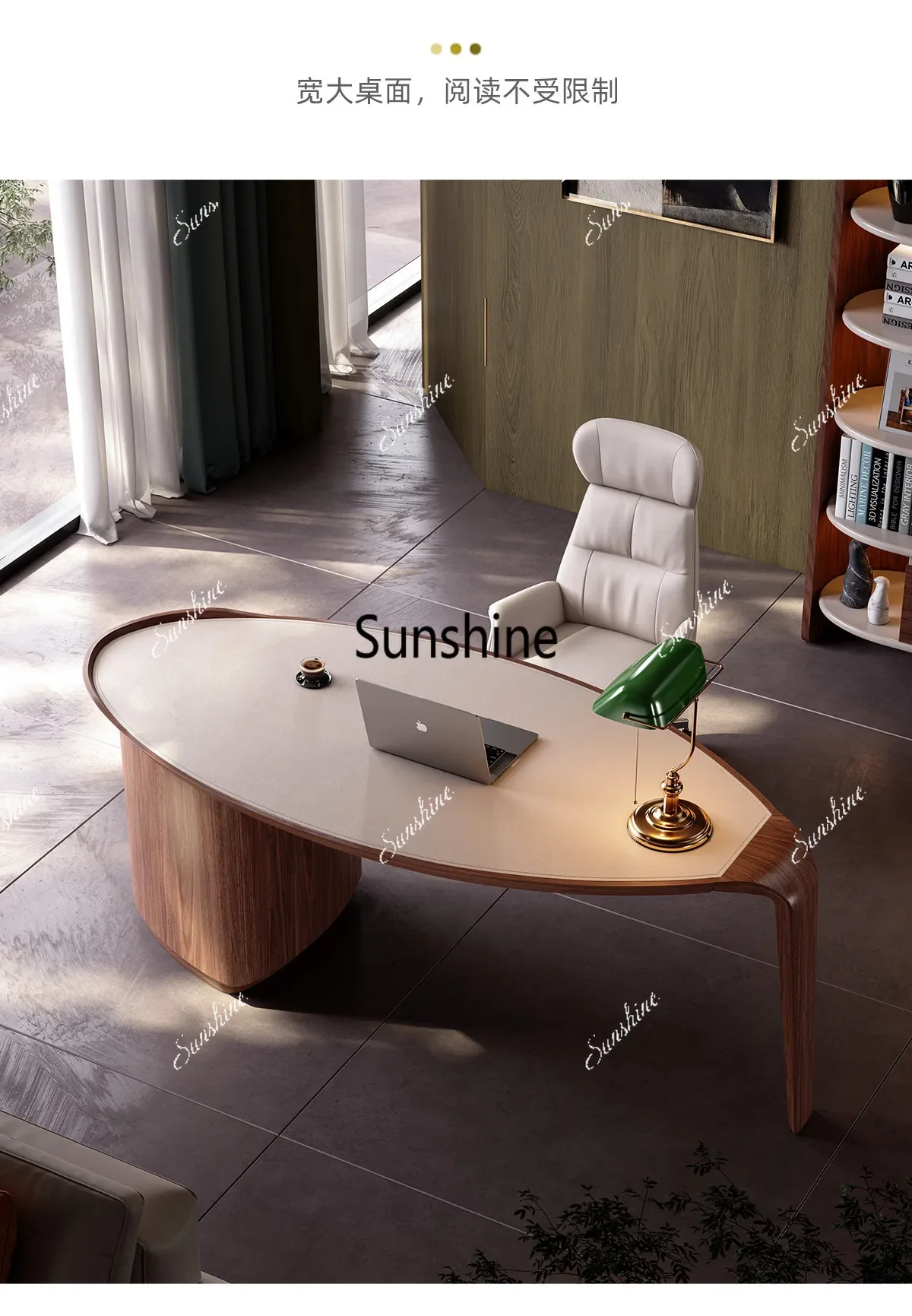 Retro, high-end villa special-shaped hotel desk Italian design  FT