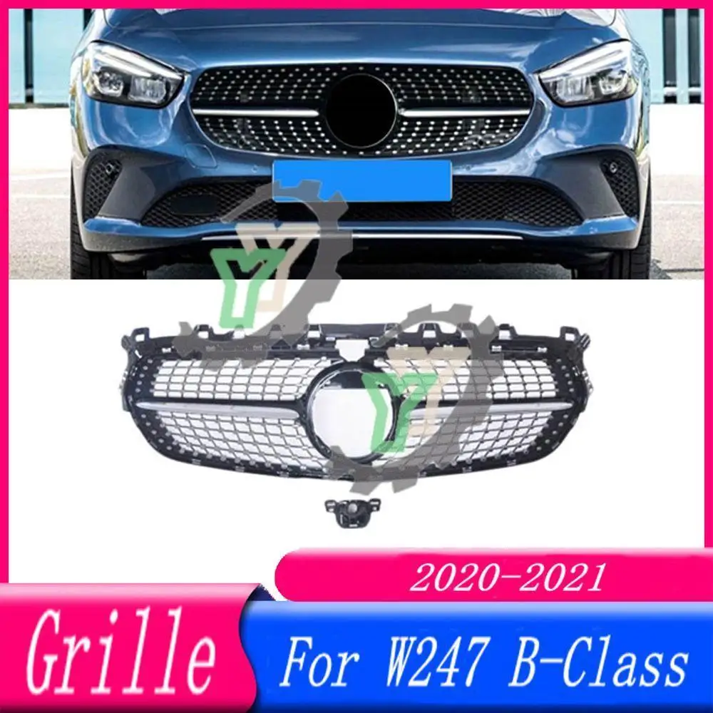 

Diamond GT Style Front Bumper Upper Grille Racing Grill For Mercedes-Benz New B Class W247 B180 B200 B260 2020 2021 2022