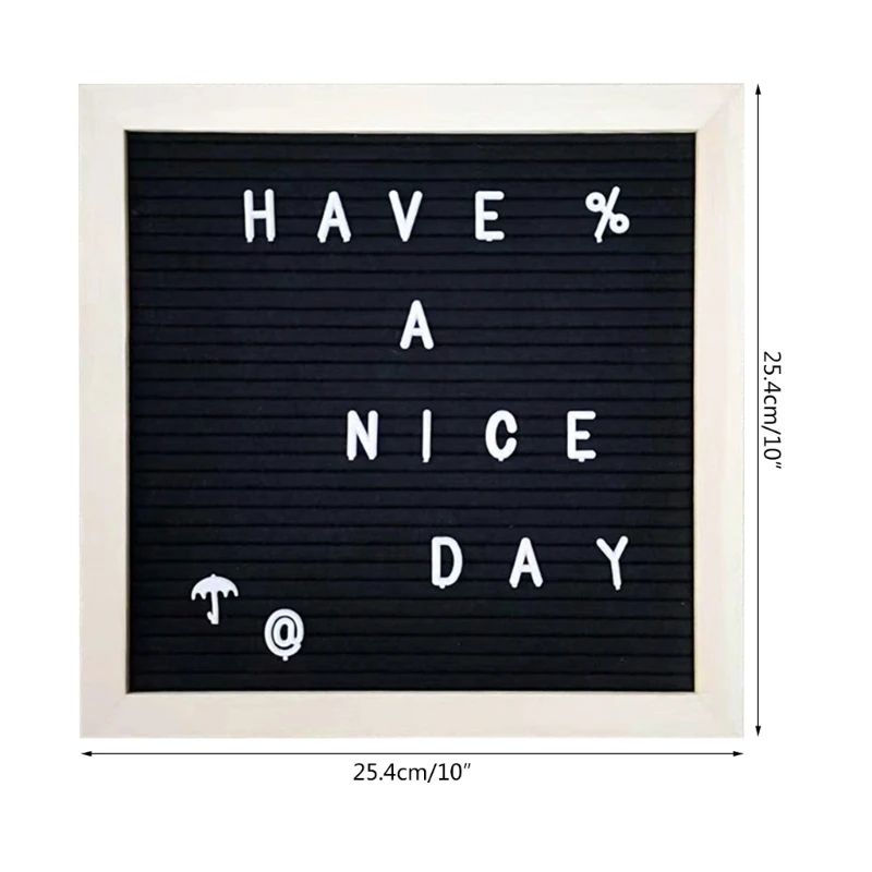 Message Board Set Wood Frame DIY Message Board Menus Notes Board Felt Letter Board 10x10Inch Sign Board with 460 Letter K1KF