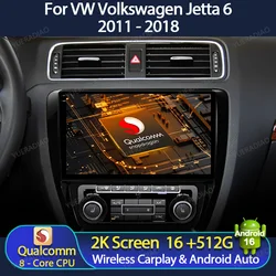 Android 16 Car Radio For VW Volkswagen Jetta 6 MK6 Wireless Carplay Auto Head Unit Multimedia Viedo Player 4G WIFI Head Unit GPS