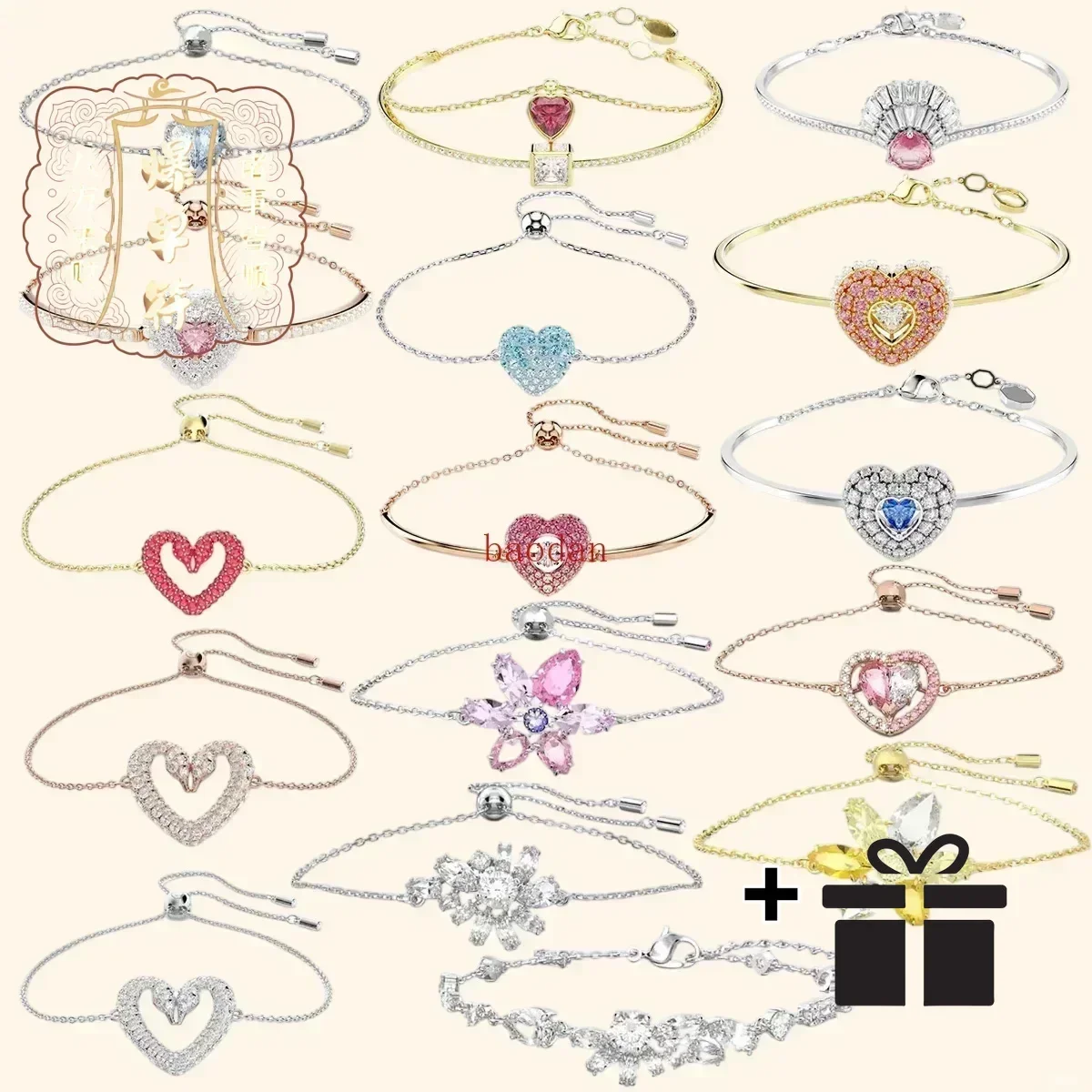 

S925 sterling silver high-quality full diamond inlaid heart-shaped bracelet is an exquisite and fashionable festival gift. charm