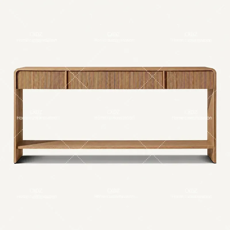 American Style Solid Wood Oak Desk Retro Writing Table Porch Console Aisle Partition Decorative Cabinet Storage Case