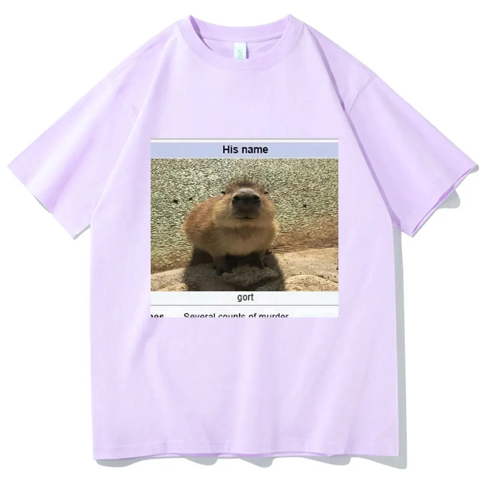 Cort Premium Capybaras Graphic Print Tshirt Funny Top Men Women Fashion Harajuku Oversized T-shirt Short Sleeve Men\'s Streetwear