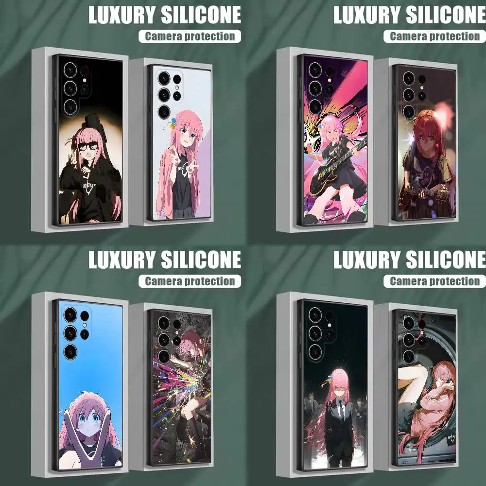 

B-Bocchi-the-Rock Anime Phone Case For Samsung S25,S24,S23,S22,S21,S20,S10,Ultra,Plus,Lite,FE,Soft Silicone Black Cover