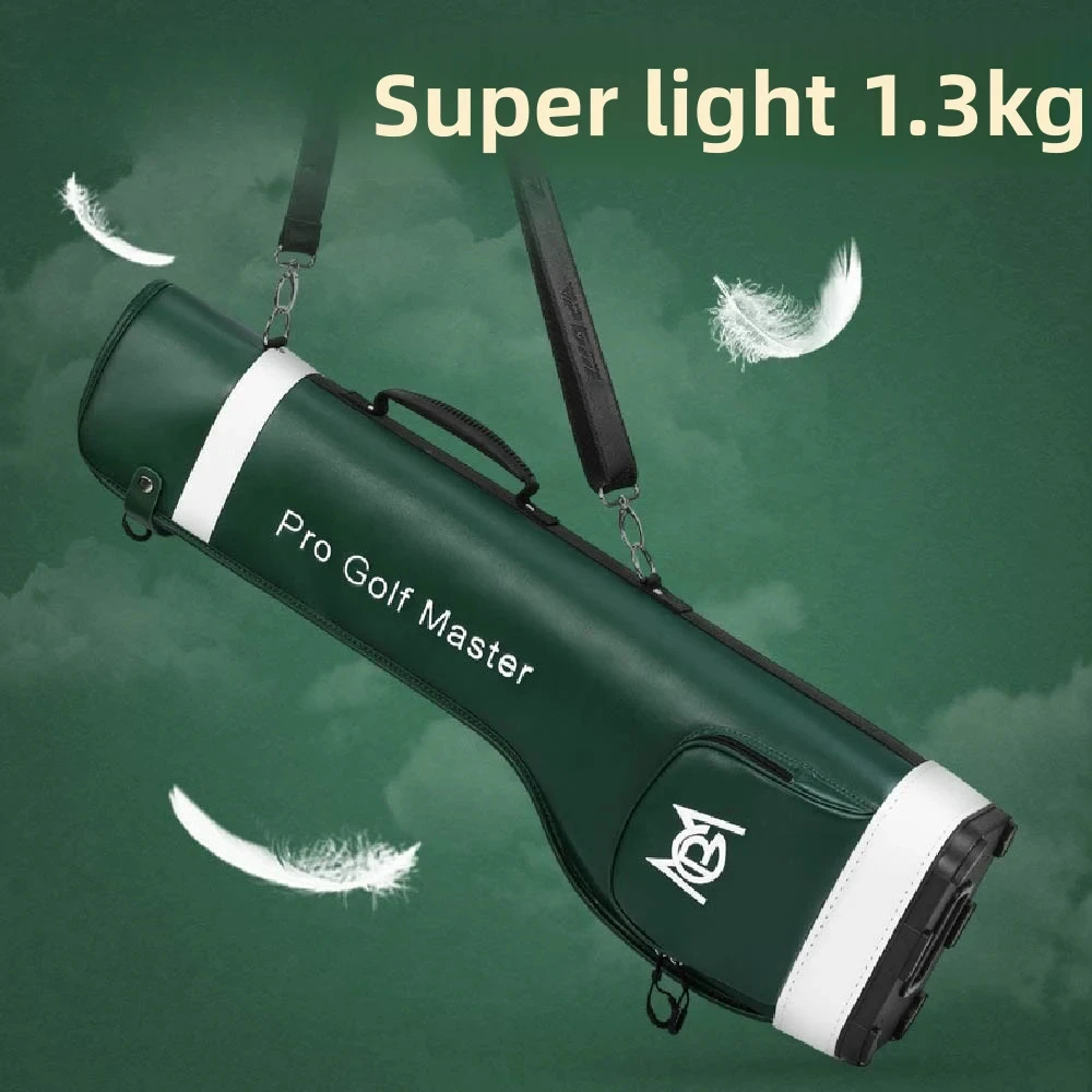 Saco de golfe portátil de meio corte PGM, couro de microfibra à prova d'água pode conter 14 pólos, saco de golfe leve QIAB031
