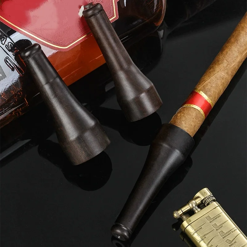 1PCS Cigar Holder Smoking Accessories Tobacco Rod Cigarette Mouthpiece 1-3 Size Portable Smoke Pipe Ebony Cigar Accessories view 4