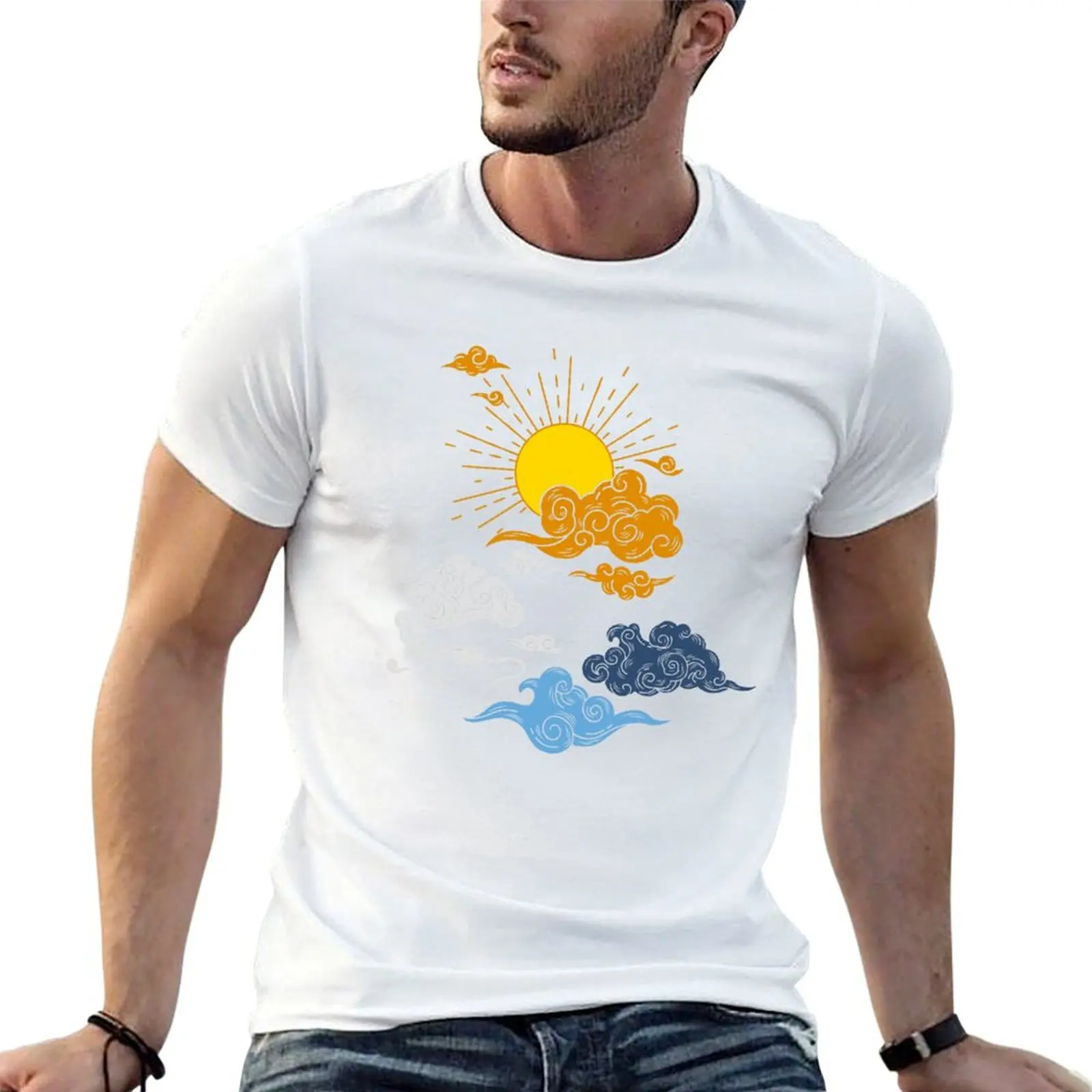 Aro Ace Sol e Nuvens. Camiseta Aroace Pride, camiseta de anime, camiseta com estampa personalizada, camiseta de designer