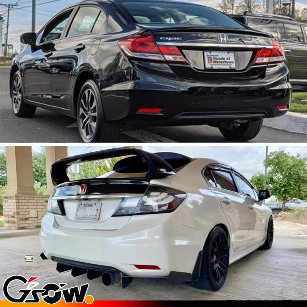 مصد LED متسلسل عاكس الفرامل الذيل بدوره أضواء الإشارة لسيارة هوندا سيفيك سيدان 2013-2015 - عدسة حمراء ، ملحقات سيفيك سيدان #6