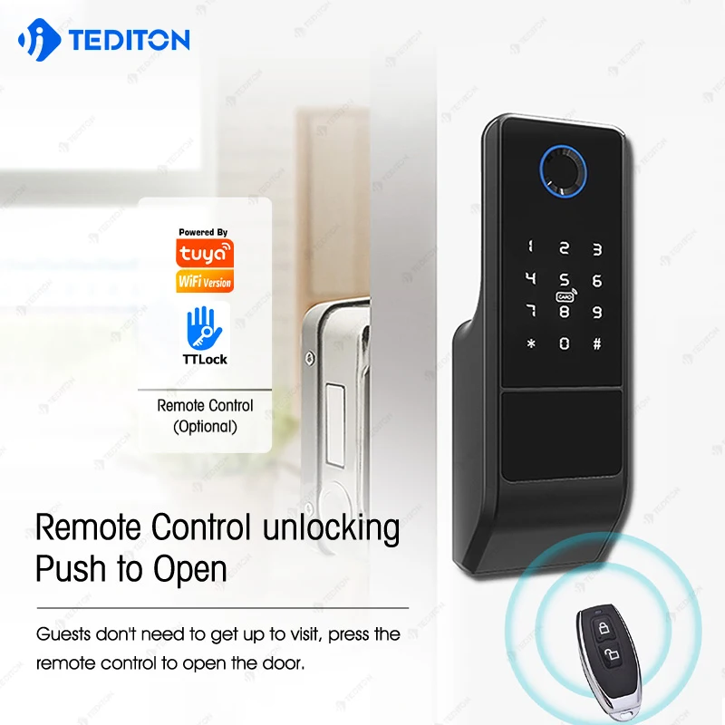 Cerradura Inteligente Elettrica Intelligente Biometrica Impronte Digitali Cancello Digitale Porta Rim Latch Lock Tuya Smart Rim Lock