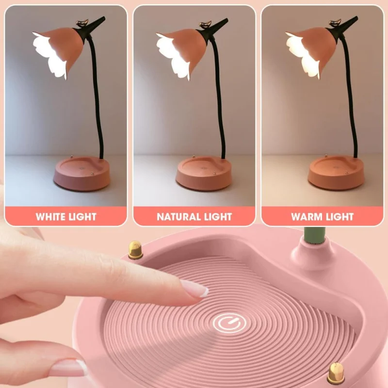 ForChildren DimmableLEDDesk3ColorTemperatures RechargeableBatteryLampWithTouchSensorAndFloor