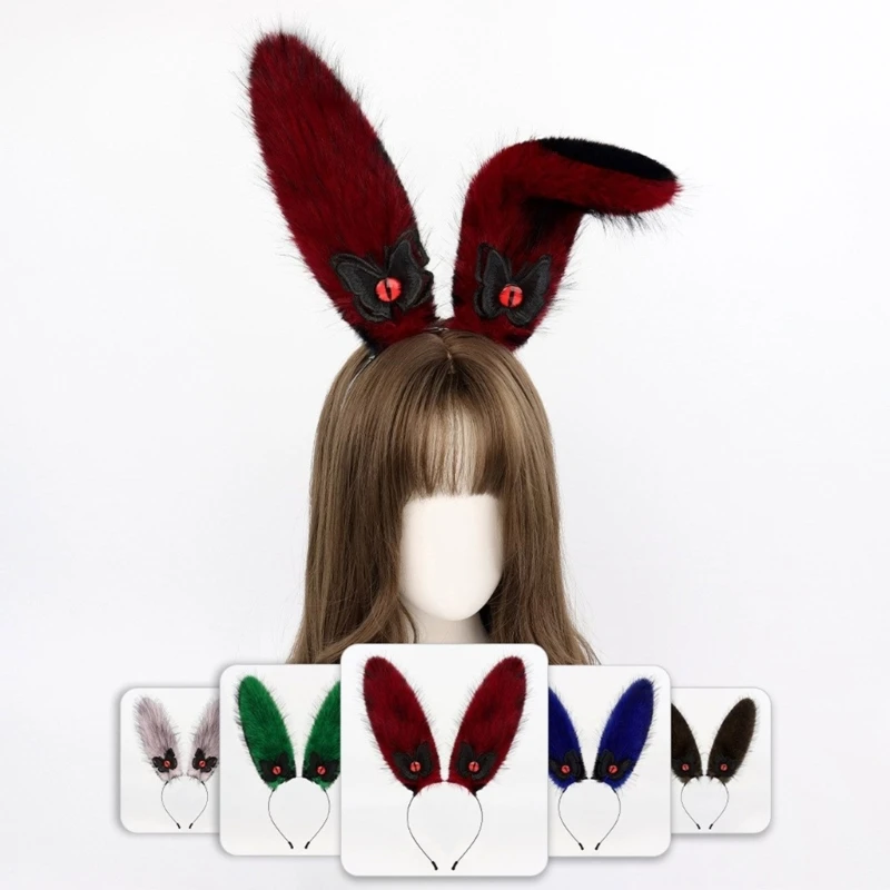 

Plush Rabbit Ears Hairhoop Bunnies Ear Hairhoop Bunnies Girl Costume Accessory for Women Girl Halloween Christmas Party
