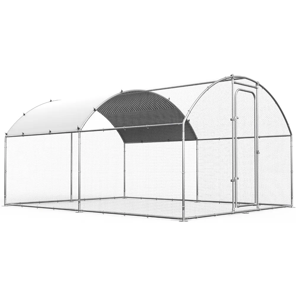 

Chicken Coop Metal Large Chicken Run for Yard Chicken Pen Outdoor Heavy Duty Poultry Cage with Waterproof and Anti-Ultraviolet C