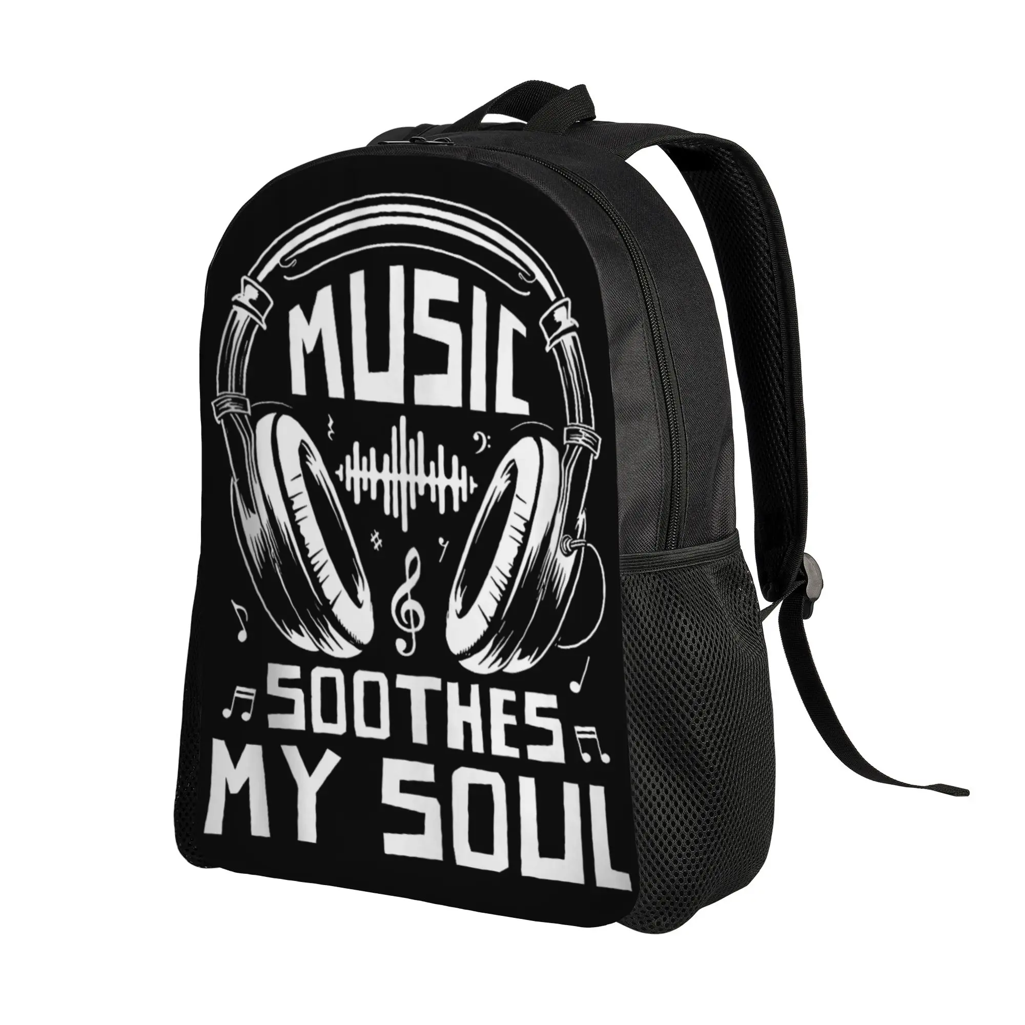 Music Lover Shirt Music Soothes My Soul Musical Gift Backpack  Style Backpacks Girl Outdoor Style Big High School Bags