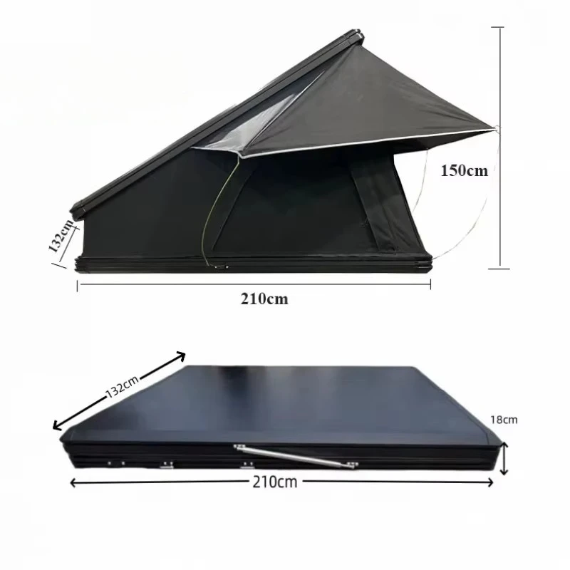 Outdoor Waterproof Aluminum Alloy Roof Top Tent Oxford Fabric Folding Design for SUV 4x4 Offroad Camping Accommodates 2 People