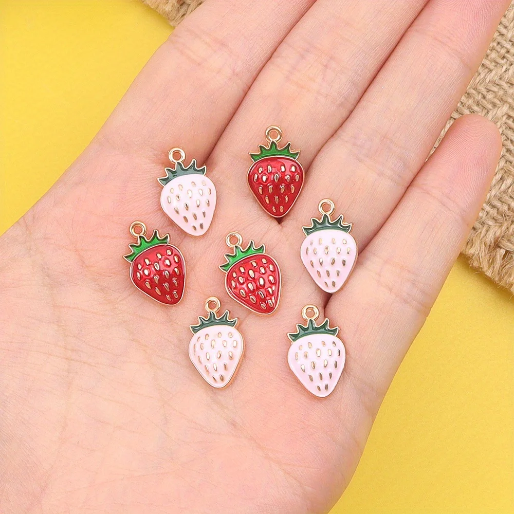 5/11/23pcs Multi-color Strawberry Shaped Pendant, for DIY  Jewelry Accessories, Valentine's Day, Christmas, Thanksgiving Gifts