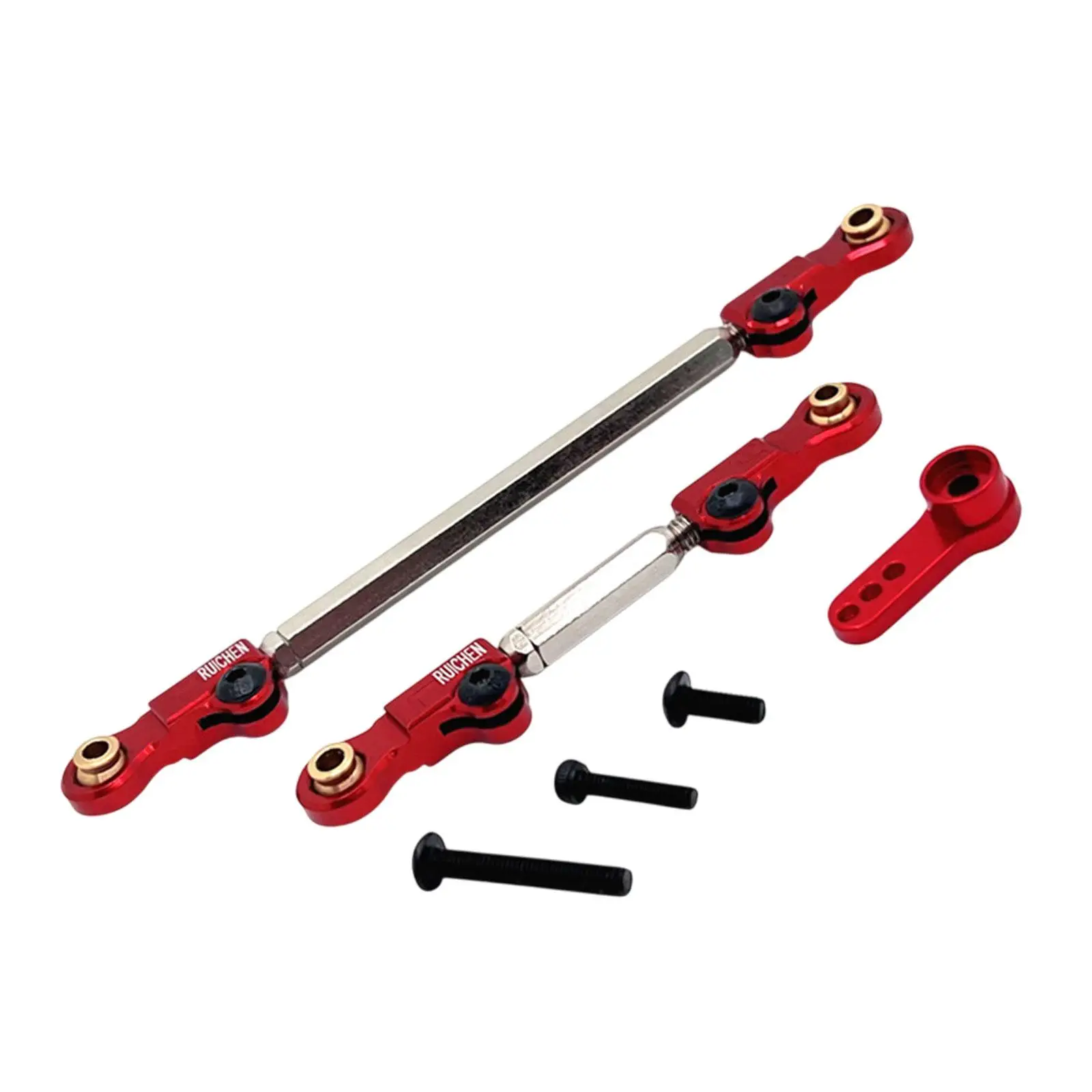 2 Pieces Steering Link Rod RC Car Push Rods with Servo Arm RC Pull Rod for H12Y H12Y+
