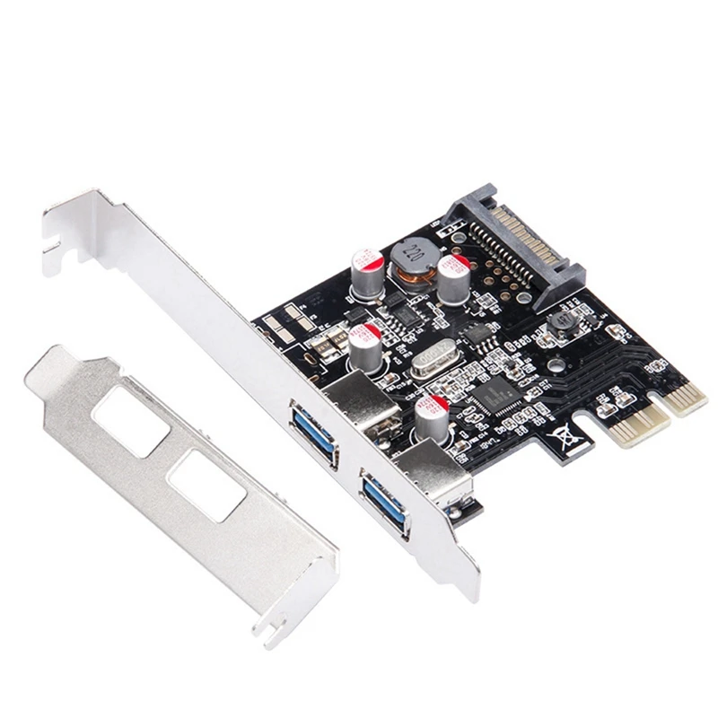 PCIE To 2-Port USB 3 0 Adapter Card USB3 0 Expansion Card Chip D720202 SATA 15PIN Power Supply Interface