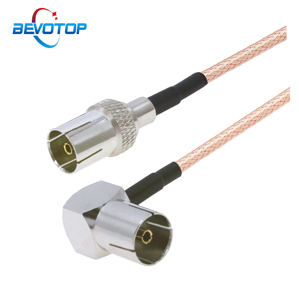 75 Ohm RG179  Cable TV Female to TV Female Right Angle 90° Pigtail Jumper TV Satellite Antenna Cord Aerial RF Coaxial Cables