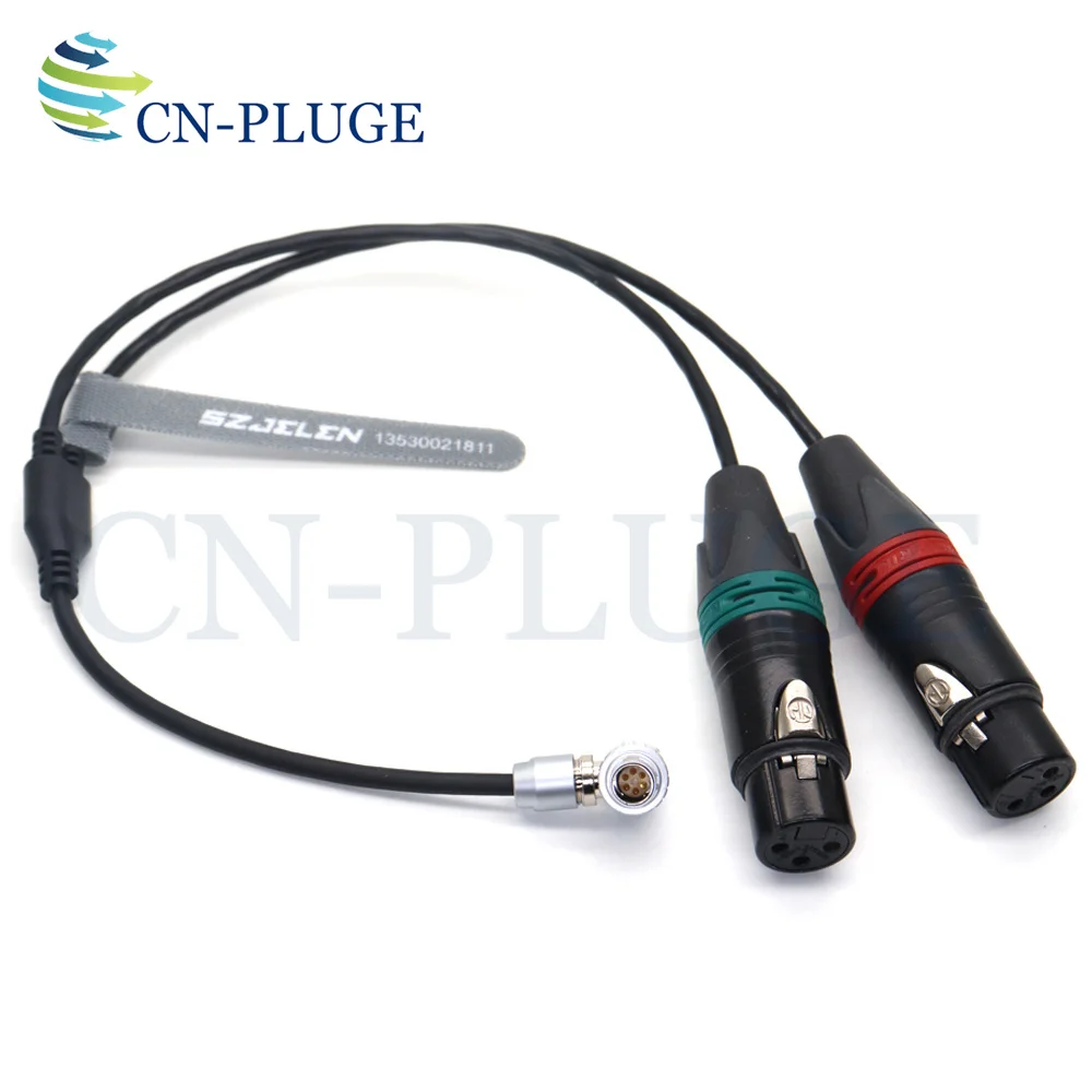 Audio Cable 0B 6pin Revolving Dual Channel XLR 3-pin female Y splitter cable suitable for ARRI Alexa 35 mini LF camera 60cm