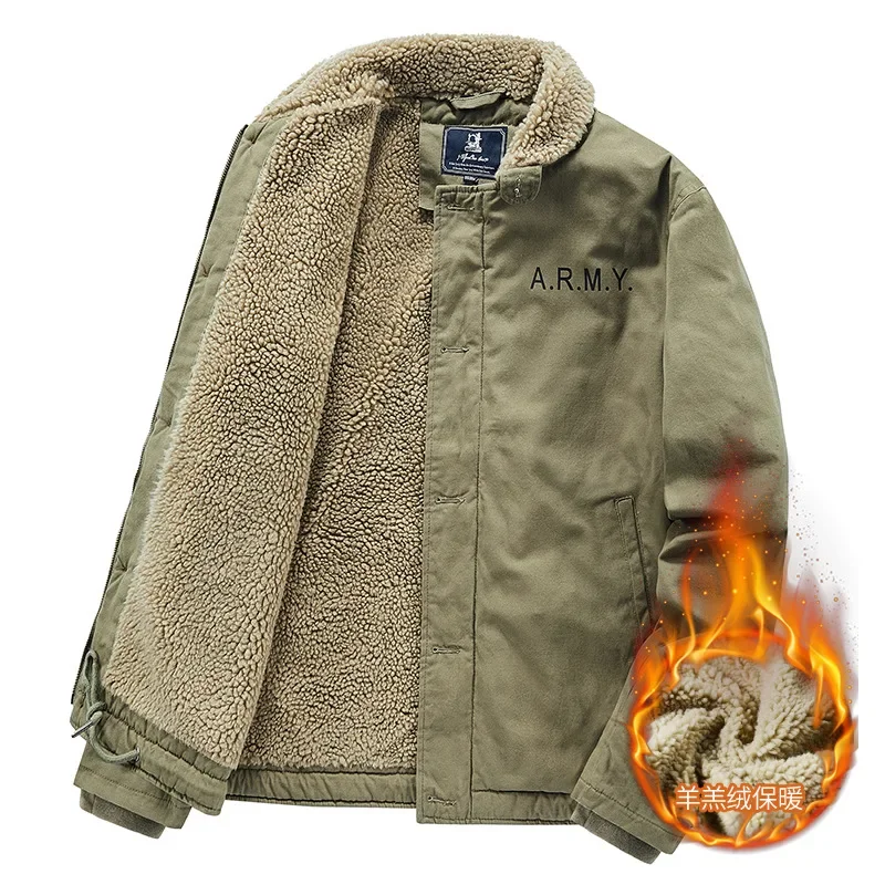 

Winter Cashmere Jackets Men Thicken Warm Lapel Cotton-padded Clothes Male Outdoor Camping Loose Parka Male Warm Jacket Clothing
