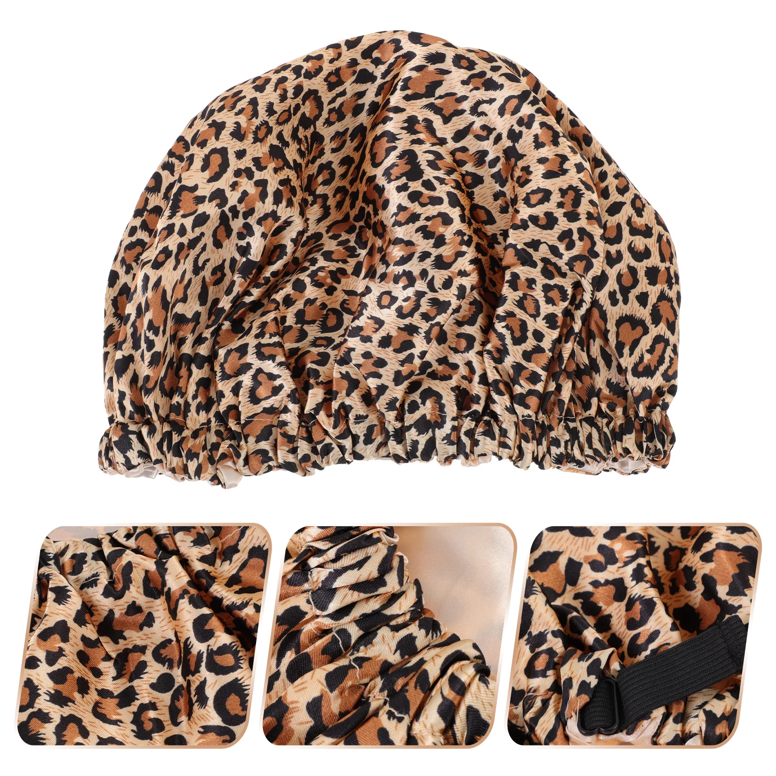 

Satin Sleeping Hat Multi-Purpose Hair Double-Layer Bath Hat For Women Large Size Night Sleep Cap Household Beauty Bonnet Shower