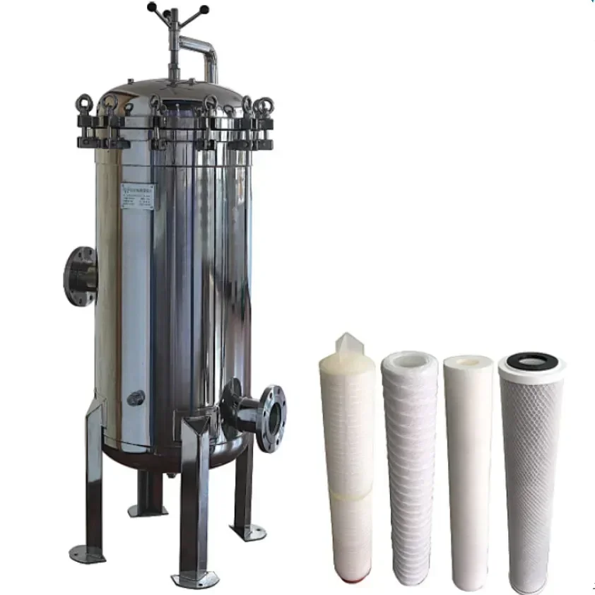 

Stainless Steel SS304 SS316 40" Multi PP Cartridge Filter Housing On Distilled Water Machine