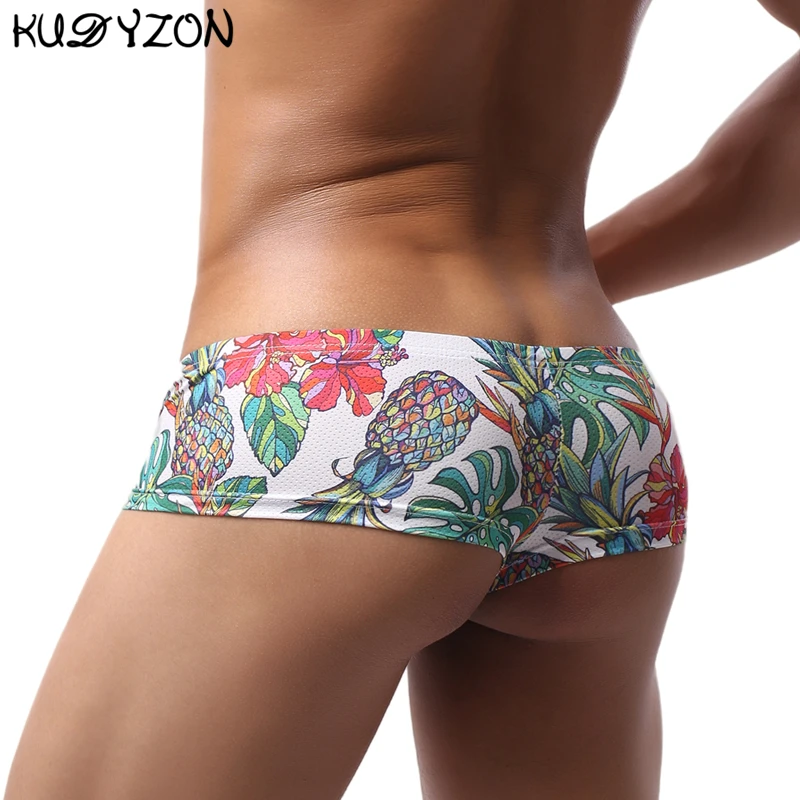 Boxer Mens Underwear Men Low Waist Print Boxers Panties Sexy Breathable Boxer Shorts Gay Men Underwear U Pouch Bikini Shorts