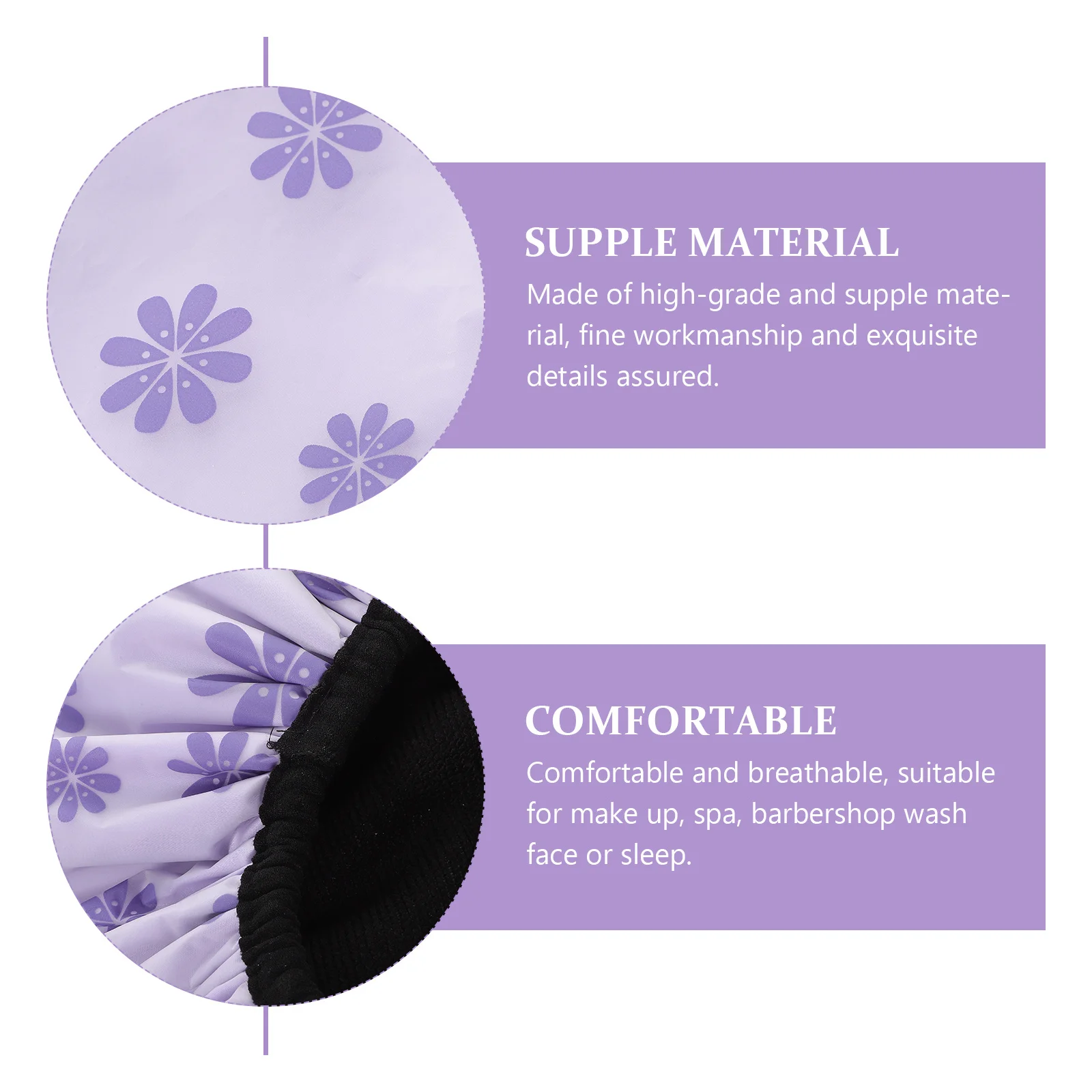 

4Pcs Shower Hats for Women Water Resistant Bath Caps Soft Elastic Hair Drying Hat Travel Friendly Reusable Bathroom Accessories