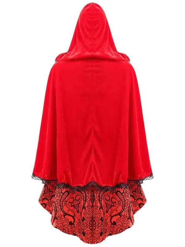 

Halloween Red Riding Hood Jacquard Cloak plus Size C Costume Women's Traditional Chinese Ethnic Stage Performance Clothing