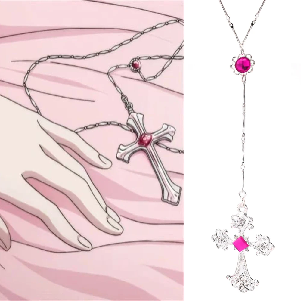 Anime diabolik amantes komori yui cosplay colar pedra preciosa cruz pingente corrente menina jóias acessórios de halloween presentes