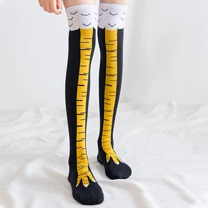 Funny knee socks with chicken claw for women, fashion cartoon socks, fitness sports, casual leg, 1 pair, 2 pairs, 5 pairs 10 Main Half Sales - №7
