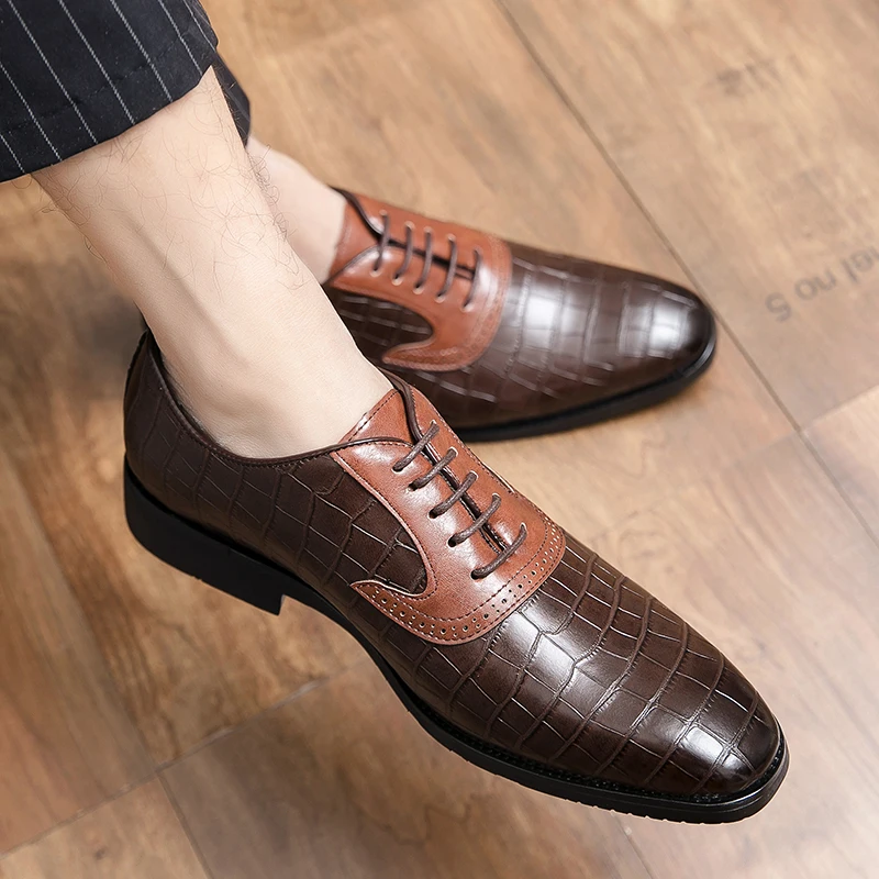 

Oxford Dress Shoes Men lace up office work Leather Suit Shoes Footwear Wedding Formal Italian Casual shoes men big size 48