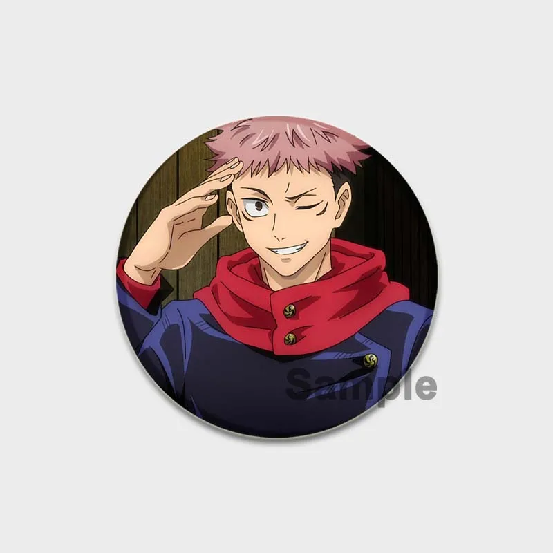 Broche de hojalata Jujutsu Kaisen de Anime japonés, insignia de icono de figura, Broches hechos a mano, broche para ropa de mochila