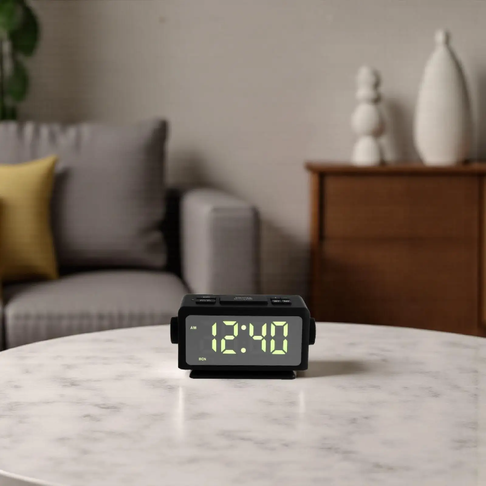 

LED Mirror Alarm Clock Radio Dual USB Ports Clear Time Display Colorful LED Lighting Bedroom Bedside Home Decor