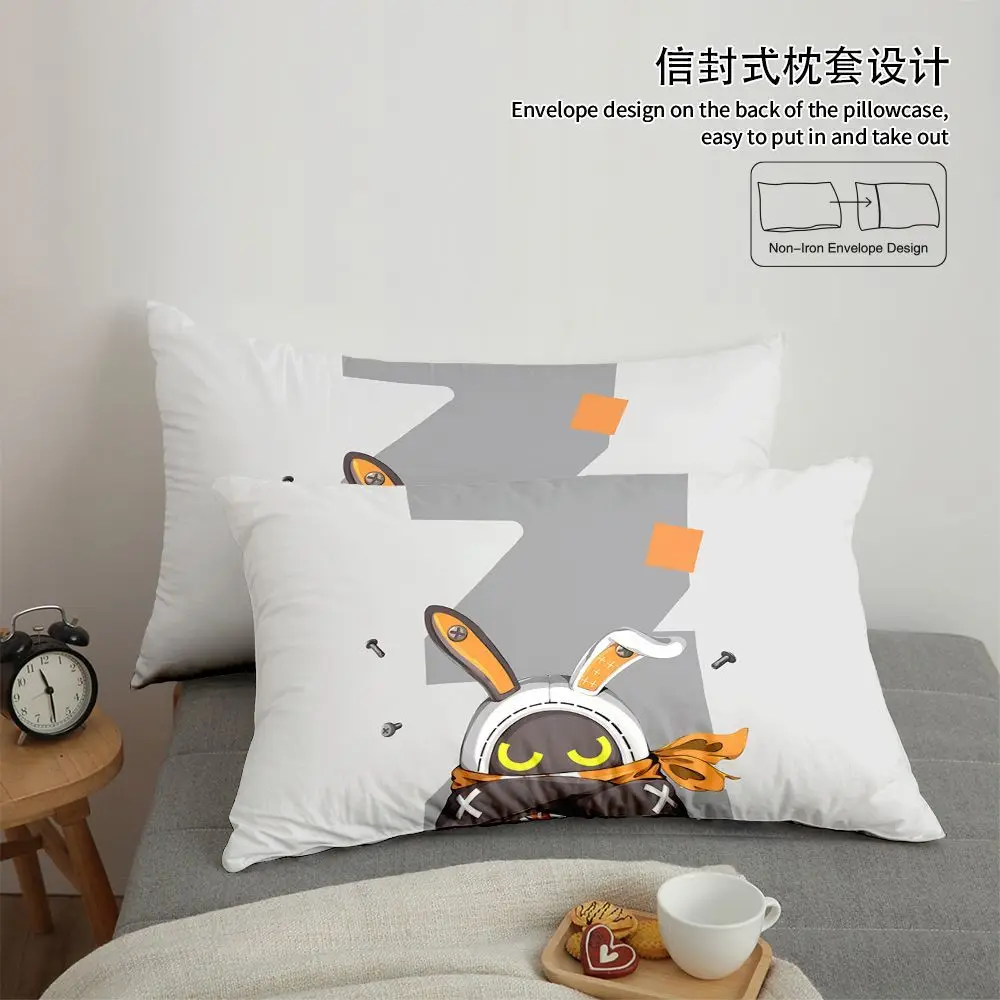 miHoYo Game Bangboo Four-Piece Set Zenless Zone Zero Bangboo Bed Sheet Duvet Cover Pillowcase Doujin Prop Cosplay Halloween Gift 5