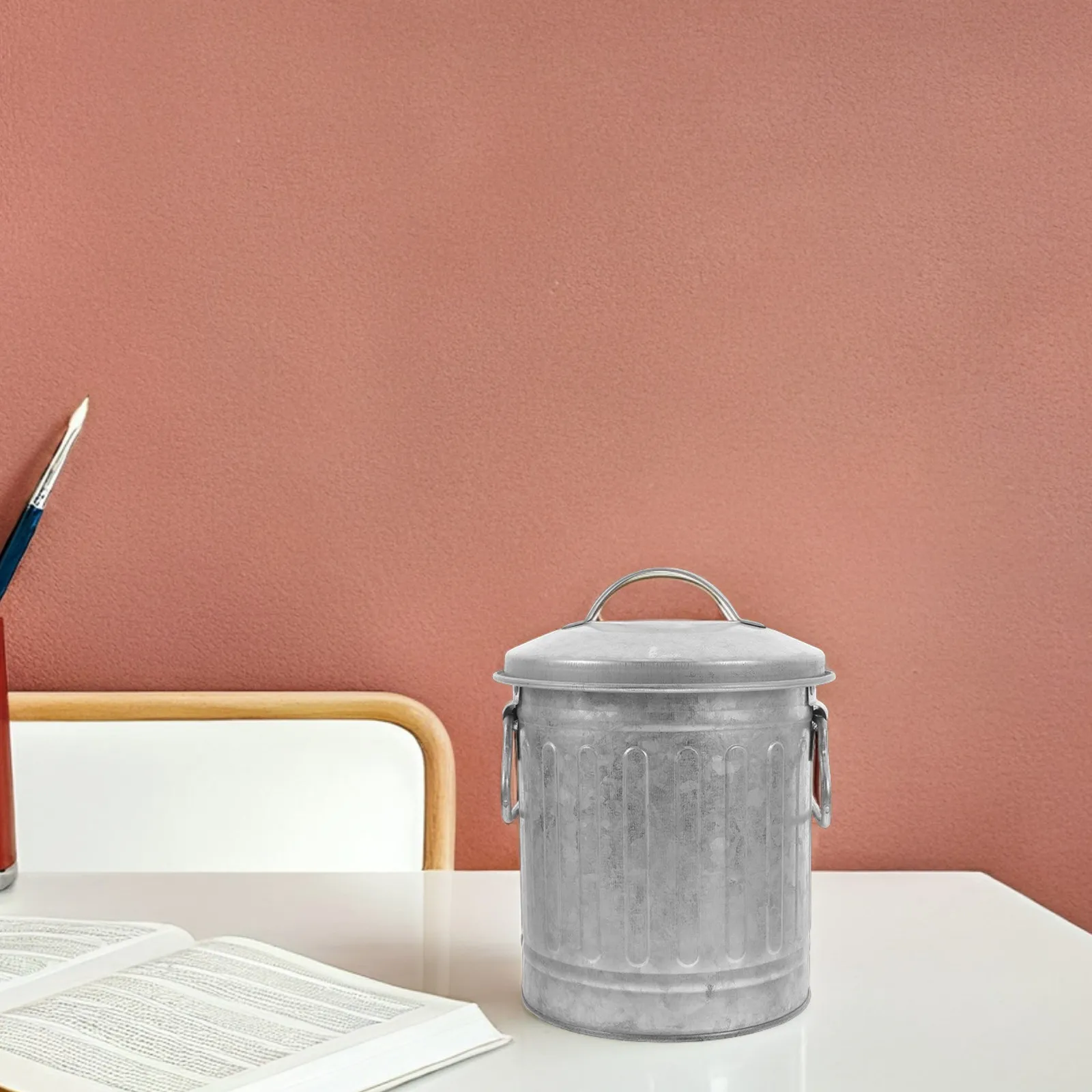 Creative Desktop Trash Bin Bucket Shaped Decorative Small Garbage Can for Office Home Bedroom Farmhouse Wedding Modern Interior