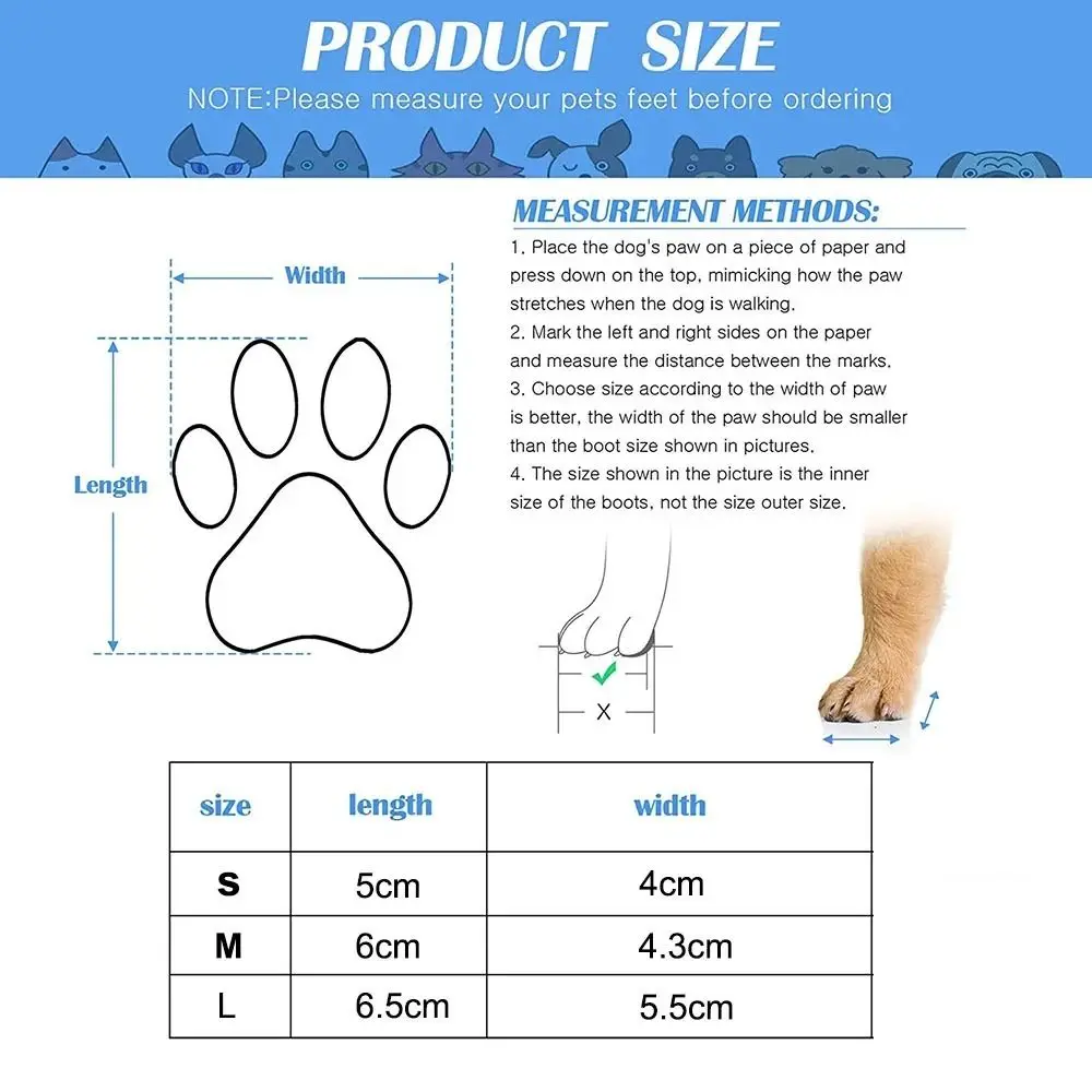 Pet Boots Shoes Waterproof Anti-Slip Rain Snow Boots With Adjustable Drawstring Small Puppy Cats Dogs Rubber Socks Pet Supplies