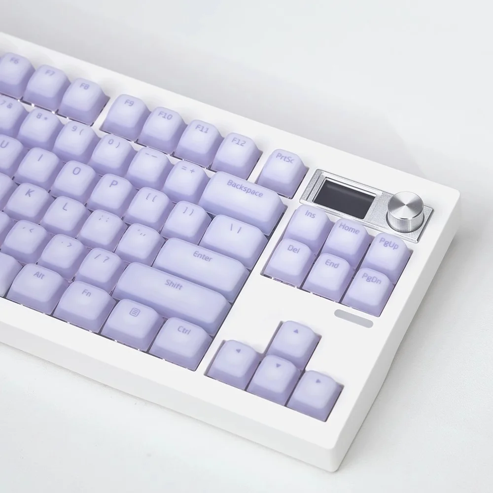 GEFENSI Soft Silicone Cherry Keycap Set ABS 113 Keys Maiden Pink Double Layer For MX Switch 60/84/90/104/108 Mechanical Keyboard
