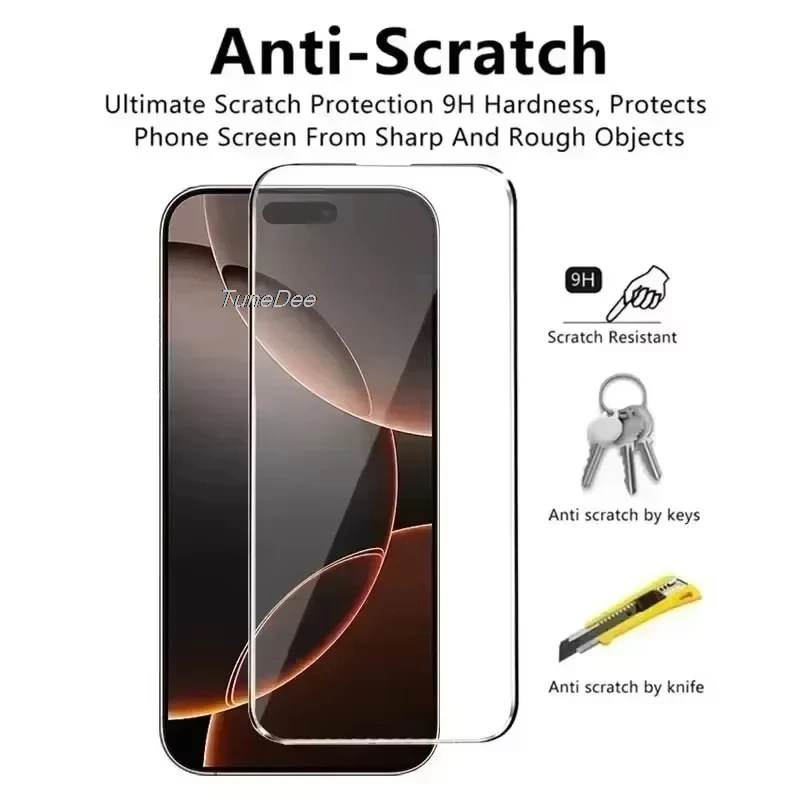 1-3 Stück Panzerglas für iPhone 17 16 Pro Max 18 15 14 13 12 11 Displayschutzfolie für iPhone 12 13 Mini 7 8 Plus X XS XR 16e Air – Detail 3