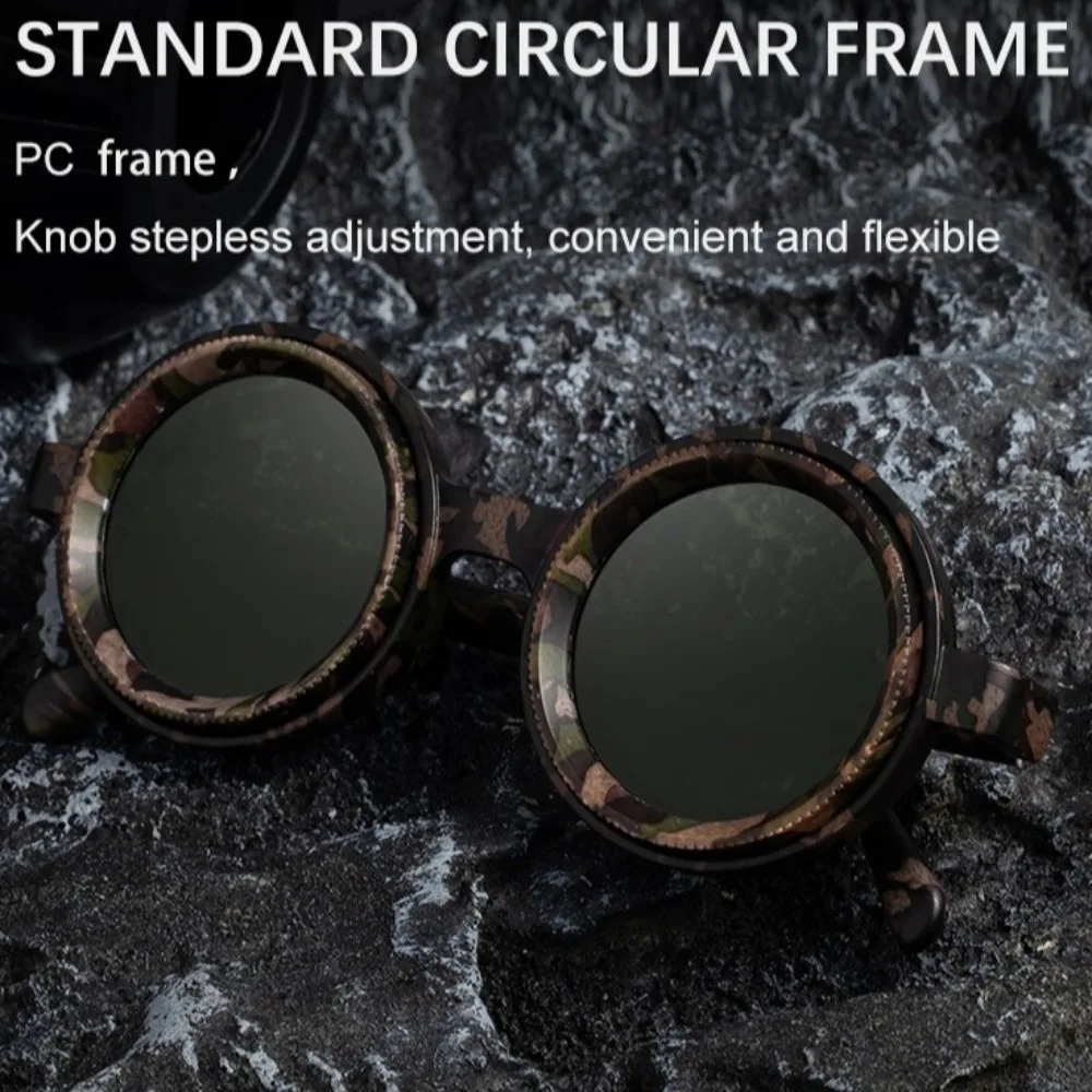 

Fashion ND2-400 Adjustable Dimming Glasses 9 Level UV400 Polarized Sunglasses ND Filter Round Eyewear Outdoor