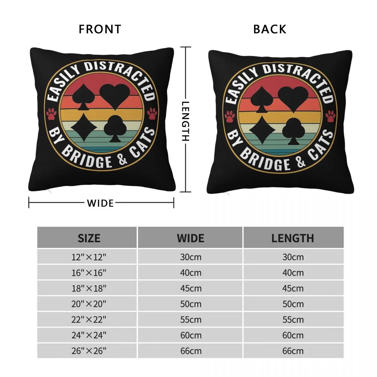 Easily Distracted By Bridge & Cats Square Pillowcase Polyester Linen Velvet Pattern Zip Decorative Car Cushion Cover Wholesale