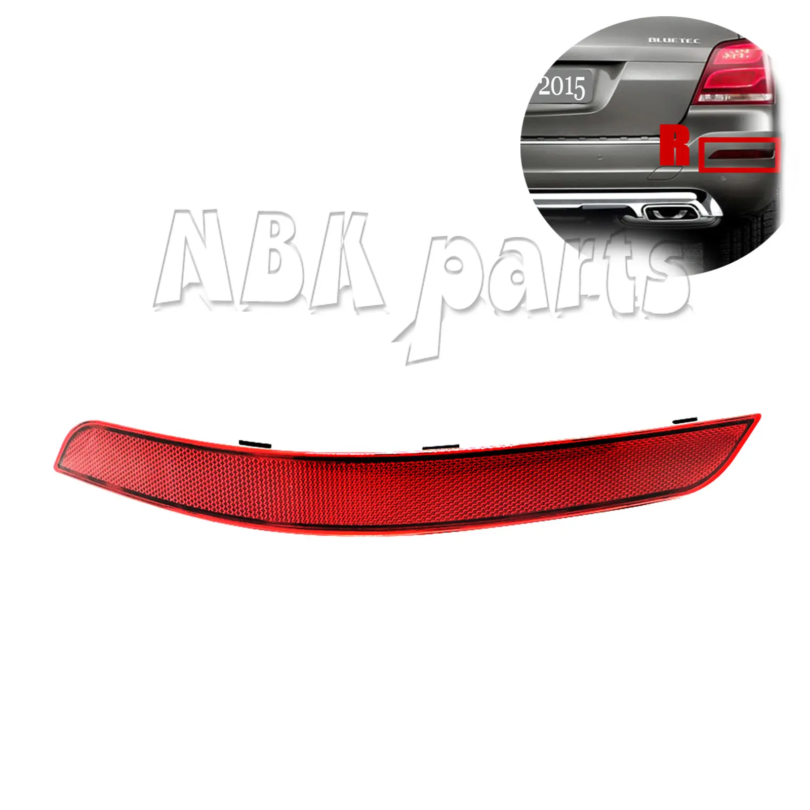 Rear Reflector Fit 13-15 Mercedes-Benz GLK W204 FL X204 Facelift GLK200 GLK220 GLK250 GLK280 GLK300 GLK350 SUV Drive Side LH RH